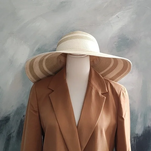 New J.Crew Striped Straw Hat
